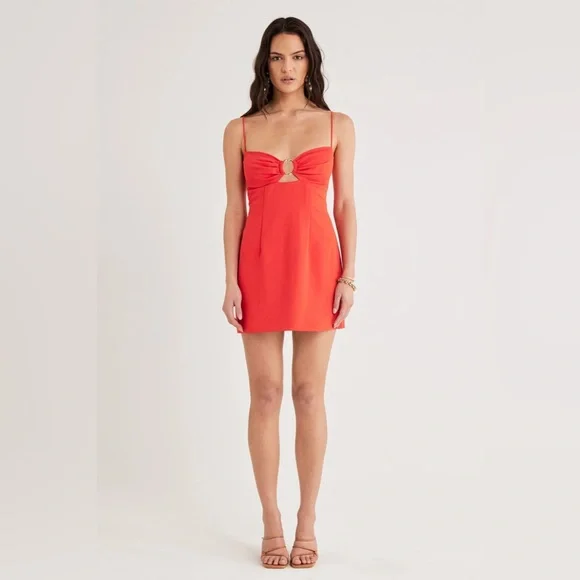 Rumer Dresses Rumer Nwt Lunar Mini Ring Dress In Tangello